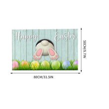 Easter Decor Carpet with Bunny Eggs Design