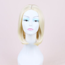 Kurze, gerade Bob-Perücke für Damen, schulterlang, farbige Kunsthaarperücke, beige
