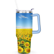 Gobelet isotherme Sunflower 1,2 L (40 oz) à double paroi avec poignée sur le couvercle
