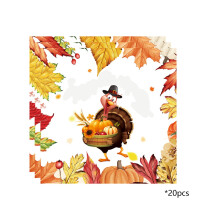 Piatti del Ringraziamento con motivo a foglie di zucca multicolore, 10 pezzi