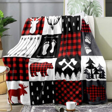 Plaid rose flamant rose en flanelle douce 76 x 102 cm