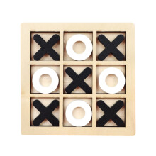 Ξύλινο σετ παιχνιδιών Tile-Tac-Toe για φορητό ταξίδι