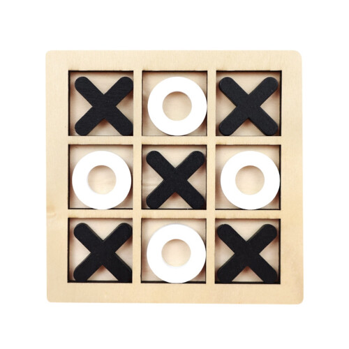 Ξύλινο σετ παιχνιδιών Tile-Tac-Toe για φορητό ταξίδι