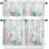 Coastal Kitchen Curtains Set Ocean Teal Orange 3-Piece 1