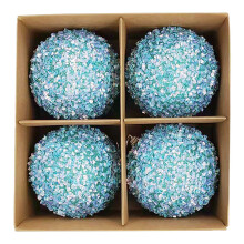 Ornamenti natalizi con paillettes glitterate infrangibili, 4 pezzi