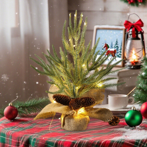 Mini-Weihnachtsbaum, 12 Zoll, beleuchteter künstlicher Baum mit