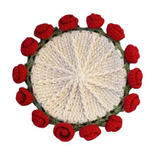 Sous-verres en crochet avec motif floral et bouquet de roses (kit 10 x 10 cm)