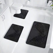Ensemble de tapis de sol antidérapants et absorbants en polyester, 3 pièces