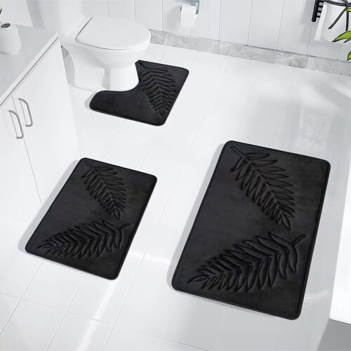 Ensemble de tapis de sol antidérapants et absorbants en polyester, 3 pièces