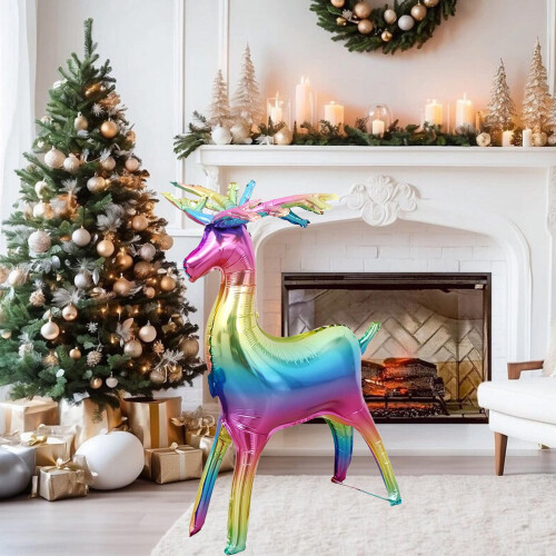 3D Golden Standing Deer Foil Balloon 1pc 1
