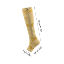 Chaussettes de compression à fermeture éclair et bout ouvert pour hommes et femmes