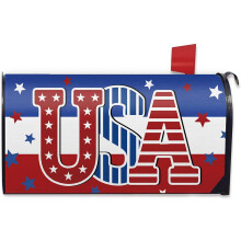 Patriotic Mailbox Cover Magnetic 21x18 Inch USA Flag Design