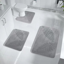 Ensemble de tapis de sol antidérapants et absorbants en polyester, 3 pièces
