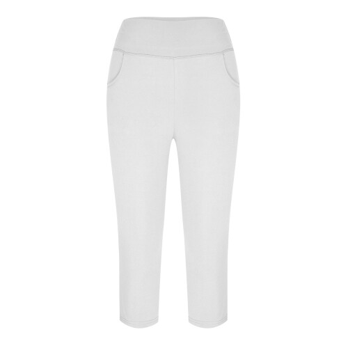 Γυναικείο Casual Καλοκαιρινό Capris Ψηλόμεσο με Τσέπες Λευκό 2