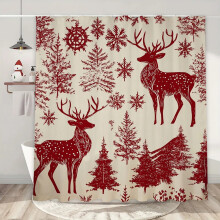 Weihnachtlicher Duschvorhang, wasserabweisend, 70,8 x 59 Zoll, 1 Stück
