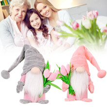 Décoration de gnome en peluche pour la fête des mères – Gnome de printemps fait main