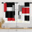 Red Kitchen Curtains Modern Abstract Geometric 26x36 Inch 1