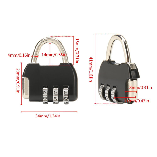 TOP-MAX Mini Digital Combination Padlock Zinc Alloy Black 2