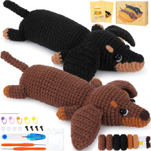 Crochet Kit Dachshund Amigurumi Set 2 Pieces