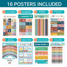 ASL Alphabet Posters Hand Sign Learning Cards 26