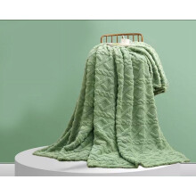 Fleece Blanket Solid Green 80x100cm Machine Washable