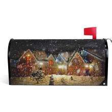 Christmas Landscape Snowflakes Magnetic Mailbox Cover 18 x