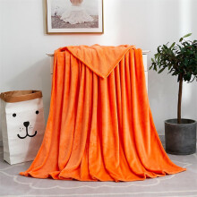 Coral Orange Throw Blanket French Fleece 50x60 inches