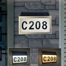 Solar LED Address Sign Light Stainless Steel Outdoor