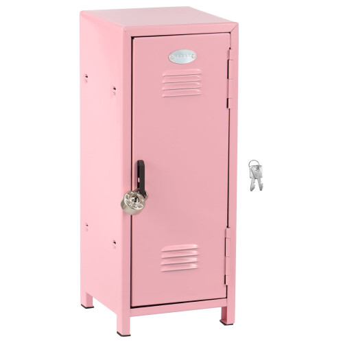 Mini rustproof metal locker with lock and key, desktop