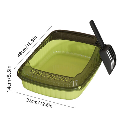 Cat Litter Box Semi-Closed Portable Splashproof 1 Unit 2