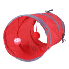 Cat Tunnel Toy with Tinkle Bell and Plush, 2-Color