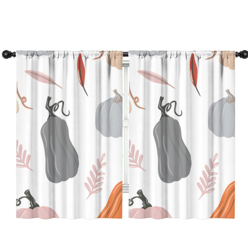 Pumpkin Pattern Tier Curtains 2 Pieces 42x63 in