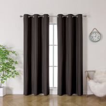 Dark Brown Blackout Thermal Curtains 106x243cm 2-Piece