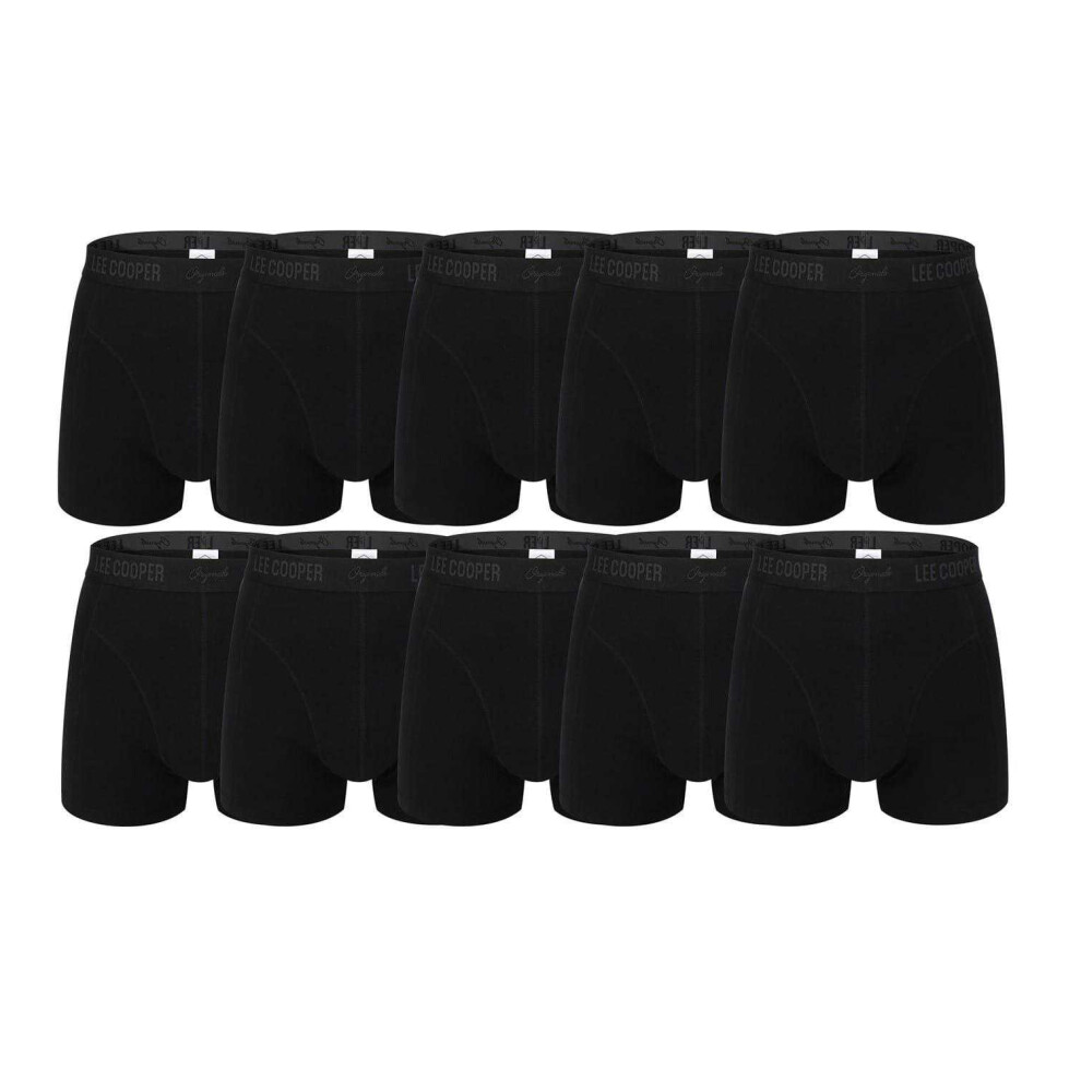 Lee Cooper (Xxl, Black) Mens Boxer Shorts (Pack Of 10)