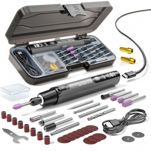 Mini Electric Rotary Tool Kit with LED Light and Digital