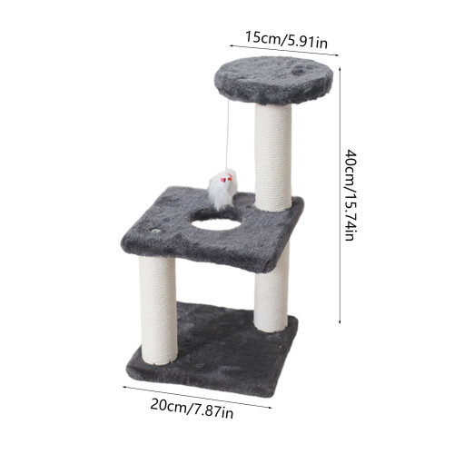 Cat Tree with Sisal Pole Climbing Frame and Toys 2