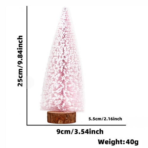 Mini-Weihnachtsbaum in Rosa mit Holzsockel (1 Stück) 1