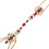 Boho Rhinestone Chest Chain for Women Red 1