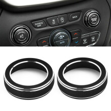 Volume CD Switch Knob Ring Cap Cover Trim Black for Jeep