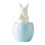 Ceramic Easter Rabbit Figurine Blue Eggshell Glazed 1