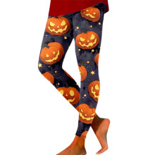 Halloween leggings for plus-size women black XXL