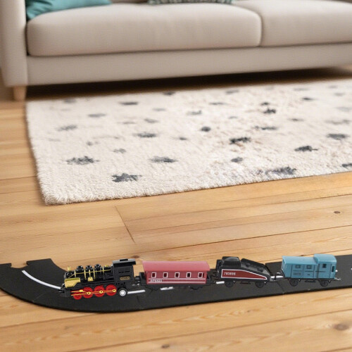 Retro Steam Train Toy Kit 4PCS Pull-Back Push and Go 2