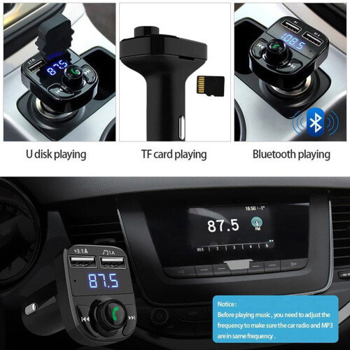 Wireless FM MP3 Car Kit with USB Charger and Bluetooth 4.8 1