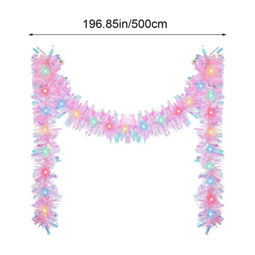 Pink LED Rattan Christmas Lights 500 cm 2