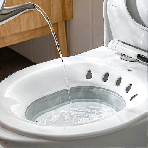 Foldable Sitz Bath Seat for Toilet Use