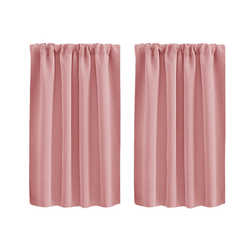 Pink Short Curtains Rod Pocket 30x36 Inch 2 Pack 1