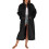 Women's Plush Long Zip-Up Robe Solid Warm Thick Winter 1