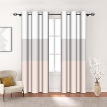 White Gray Blackout Curtains for Living Room 42x84 Inch Set