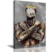 African American Wall Decor Motivational Poster 12x16 in
