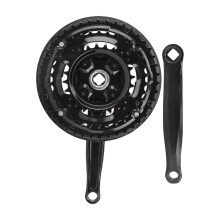 Mountain Bike Crankset 3-Speed 24T 34T 42T with Chain Cover